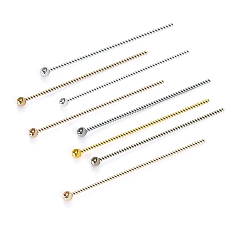 

200pcs/lot 16 20 25 30 35 40 50mm Copper Ball Head Pins Handmade For DIY Jewelry Making Findings Supplies Accessories 7 Colors