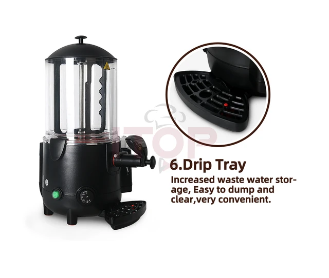 ITOP Hot Chocolate Dispenser Chocofairy Water Bath Heating BainMarie Mixer  5/10L beverage Warmer Milk coffee Milk tea 110/220V