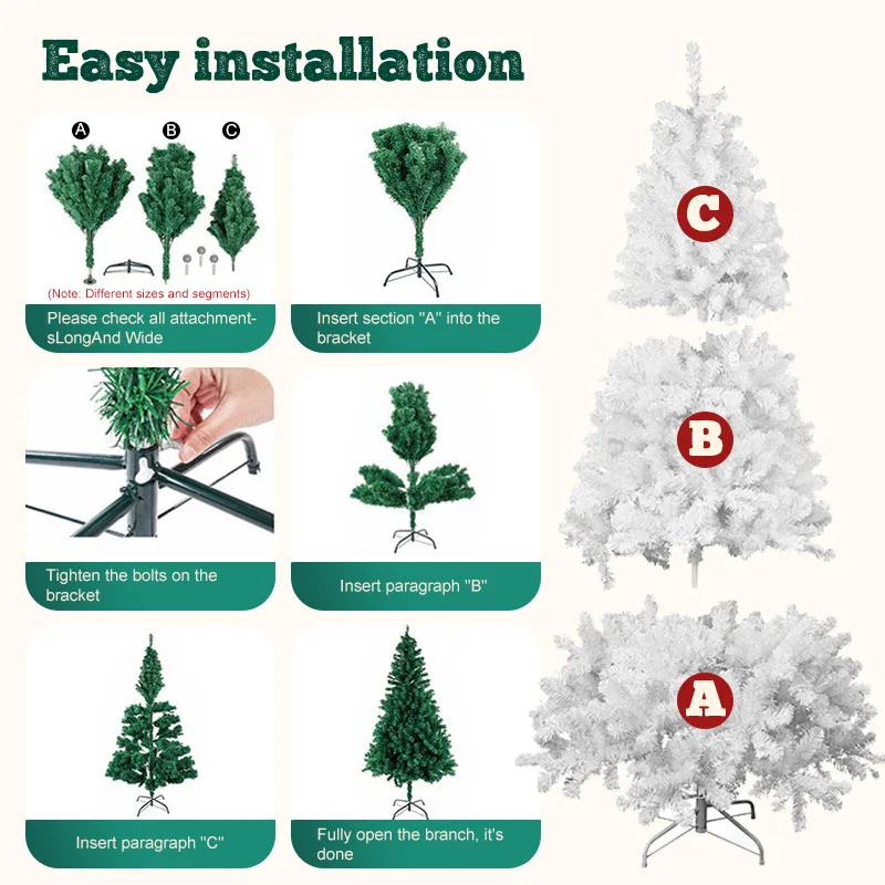 White Christmas Tree with Base 6
