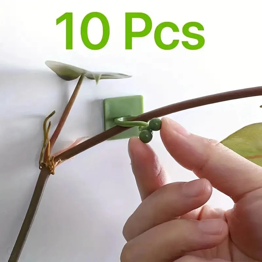 10pcs Outdoor Garden Wall Plant Clips Self-Adhesive Support For Climbing Vines Traceless Fixator For Hanging Flower Baskets