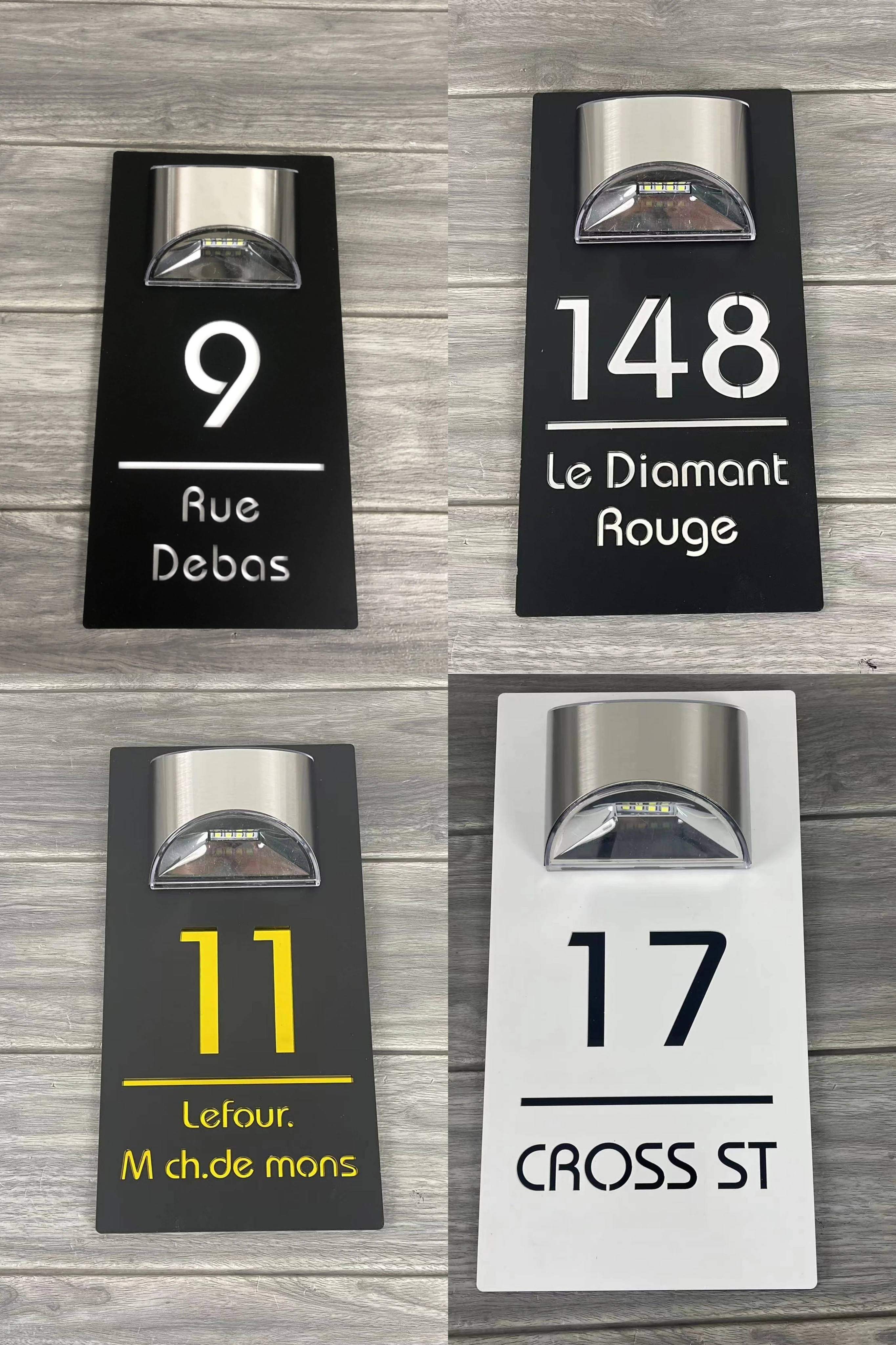 Description Picture 2 of itemPersonalized Solar House Sign Led Modern Door Number Plaque Laser Cutting Contemporary House Plate