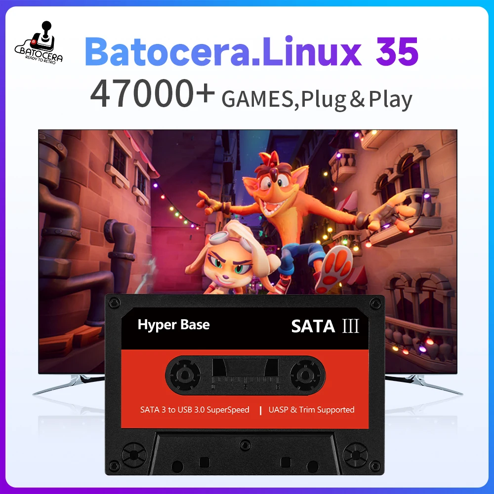 Batocera 34.linux 2t Portable Hdd Hyper Base Bc2 For Ps3/ps2/wii/wiiu/dc/n64/mame/x Box/ss