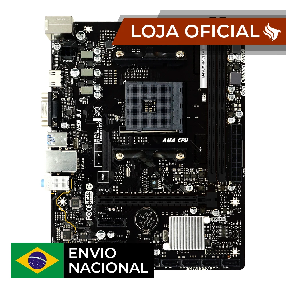 Mãe Biostar B45m2 Biostar Placa-Mãe Biostar B450MHP AM4 Peças De