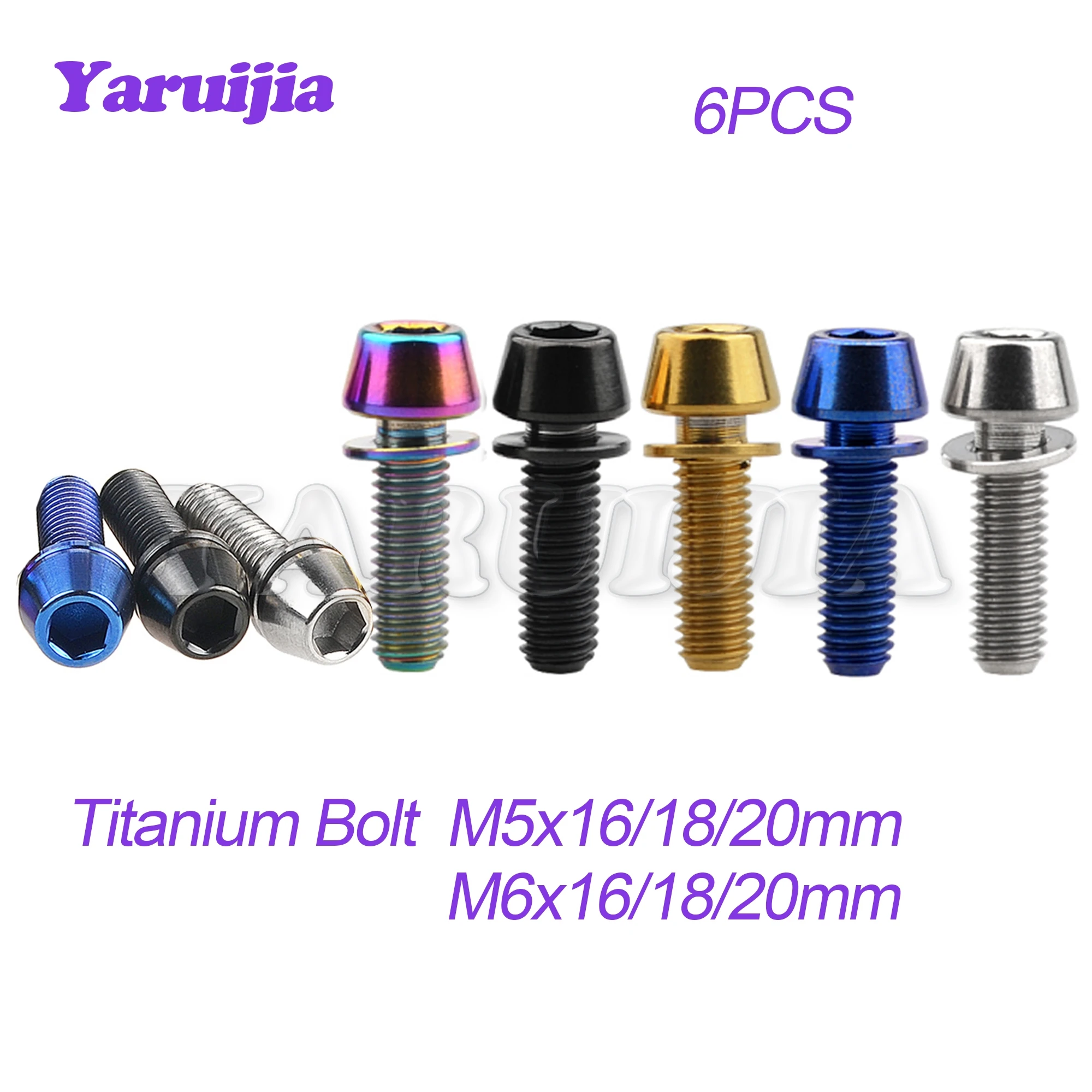 Yaruijia-cone-cabeça Allen Parafuso para Bicicleta Haste Titânio Parafuso m5 m6 x 16 18 20 mm 5000 Pcs