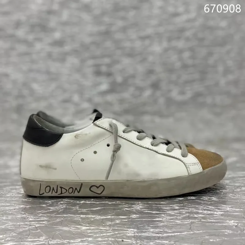 Women&Men New GOLDEN Classical Shoes Designer GOOSE Sneakers Silver Glitter Leopard Real Leather Style Shoe 4