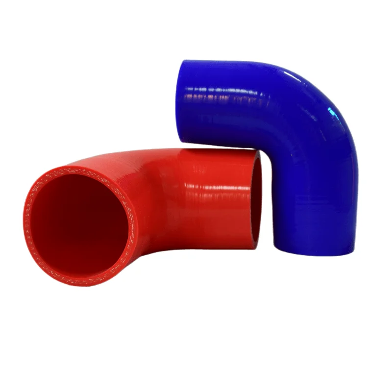I33T 3-layer universal high-performance 90-degree elbow variable-diameter silicone tube ID50MM black/blue/red 90 long