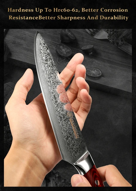 Coltello da cucina damasco giapponese damasco Chef Santoku coltelli da  cucina miglior regalo utensili da cucina marca Grandsharp alta qualità -  AliExpress