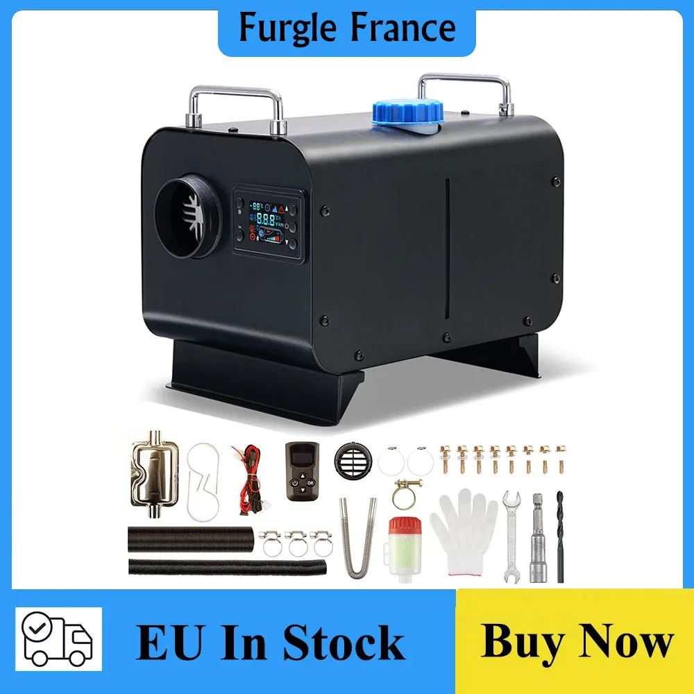 Chauffage Diesel Air Heater 2KW 12V avec Silencieux LCD Thermostat Camion