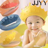 Newest Soft Kids Waterproof Cap Children Bath Shower Cap Crown Shower Cap Soft Cartoon Baby Shower Hat Baby Shampoo Ca 1