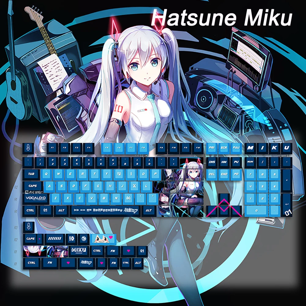 Honkai Impact 3-keycap Elysia Anime Pbt Cinco Lados Sublimação de Tintura Herrscher dos Humanos Perfil Cereja 128 Periférico - Imagem 4