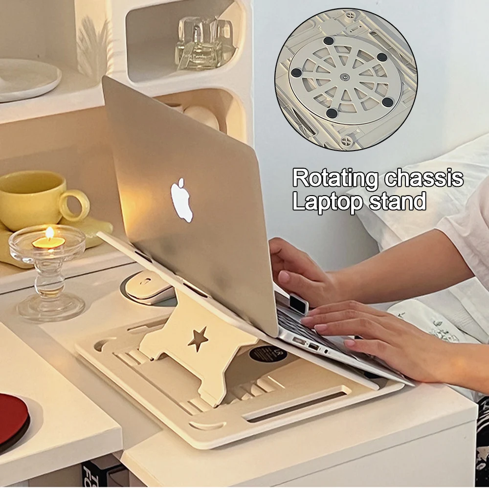 

Portable Rotating Desktop Laptop Stand Removable Mobile Phone Stand
