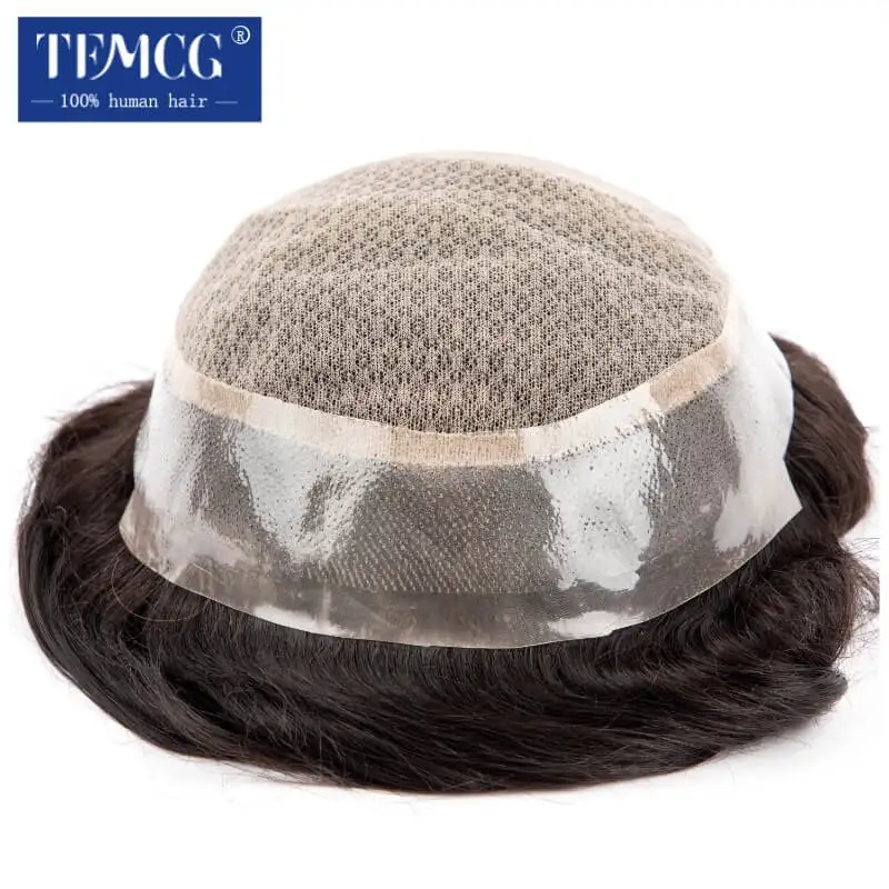 100% Natural Human Hair Toupee human hair toupee Double Layers Australia Clearance Male Hair Prosthesis Lace PU Base Breathable System Man Wig