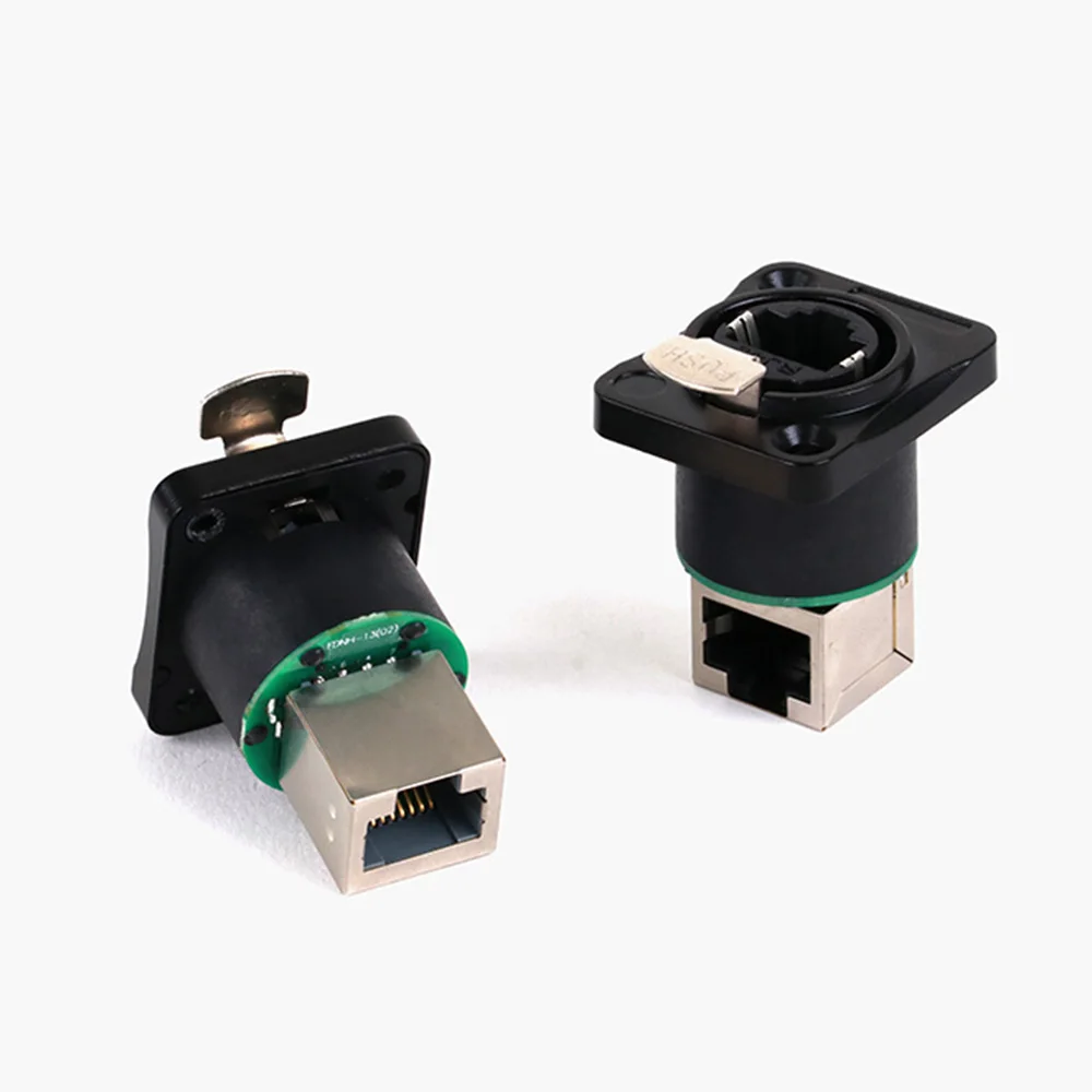 Rj45 Panel Mount Adapter Shielded Rj45 8p8c Female To Female Network Connector - Buy Cat6a/cat6