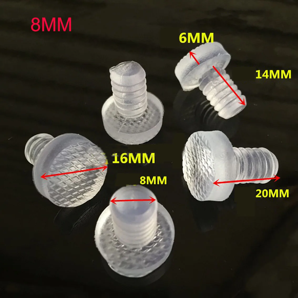 30Pcs 6/7/8mm Round Solid Plastic Seal Plugs Non-Slip Feet Pads Blanking End Caps Seal T Type Stopper Black/White/Transparent