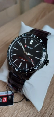 Curren 8452 relógio de quartzo masculino simples moda lazer relógio de negócios preto prateado pulseira de aço inoxidável relógio de pulso para masculino photo review