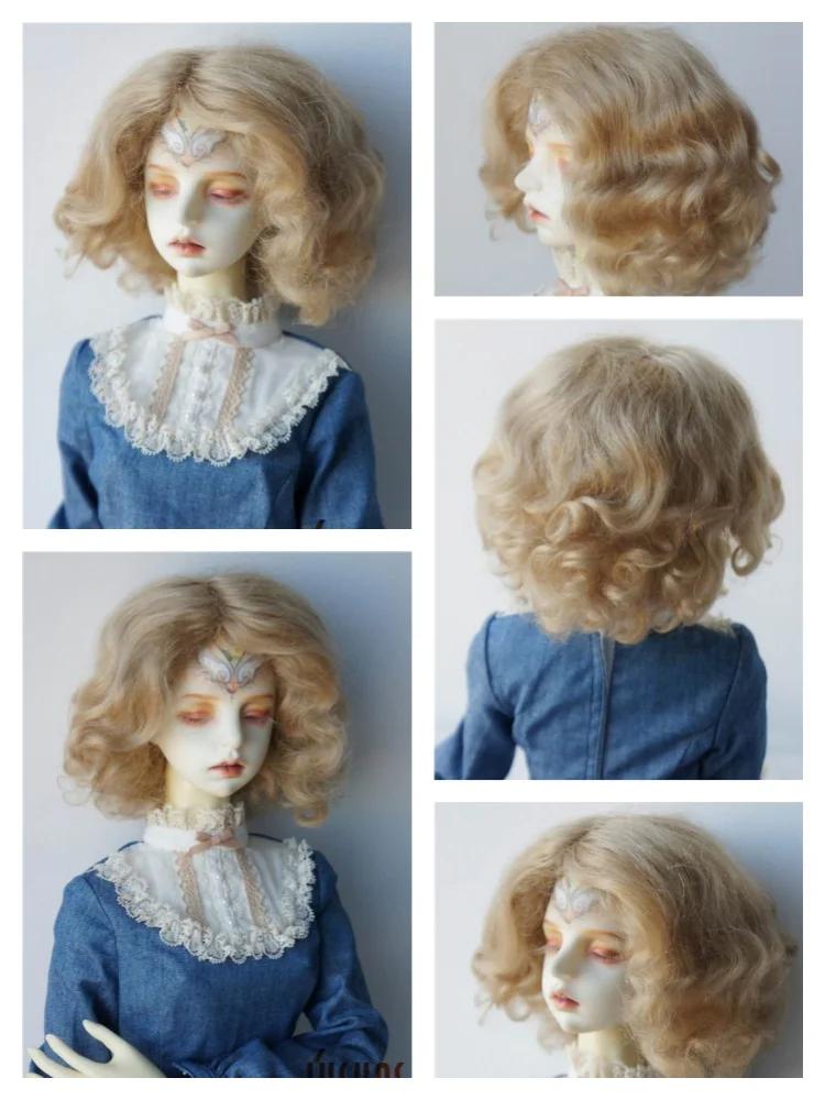 

JD316 1/3 Short Curly BJD Mohair Wig For SD Hair Wholesale Cheap Size 8-9inch Head Circumference 21-23CM Doll Wigs Accessories