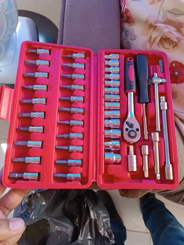 Kit Chaves Ferramentas Jogo 46 Peças Maleta Catraca Reversível Soquetes Completa Profissional Mecânico photo review
