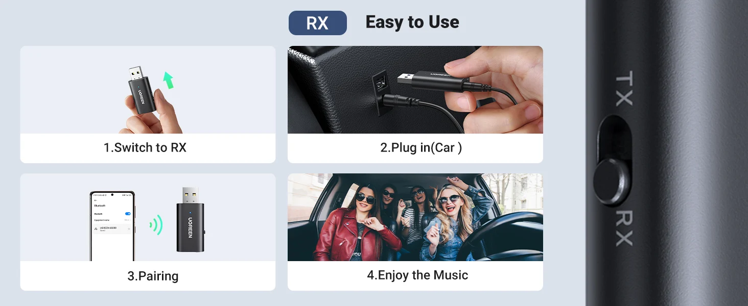 carro bluetooth 5.1 receptor transmissor estéreo sem