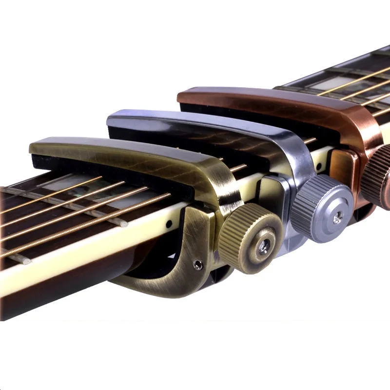 Guitar Capos Electric Acoustic Guitar Capo Bass Violin Rise Capotraste Single-Handed Tune Clamp Trigger 3 Colors Metal Capo