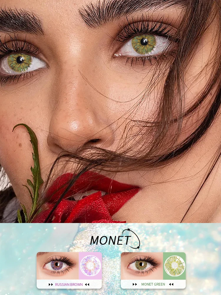 

UYAAI 1 Pair Color Contact Lenses for Eyes Two-piece Natural Brown Blue Eye Color Contacts Beauty Pupils Free Shipping