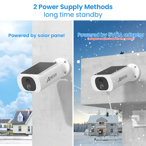 ANRAN 2/3/4 PCS Outdoor Wireless WIFI Camera 2.4G 3MP Battery Solar Security Camera Floodlight Color Night Vision Local Alarm - Image 4