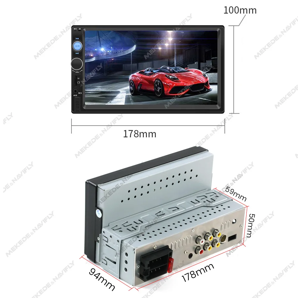 7 inch 1 Din Car Radio Stereo MP3 MP5 Multimedia Player Support SWC/AUX/BT/SD/USB/Mirrorlink/FM/RCA/HD Video/U disk