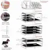 "4-pack clear stackable makeup organizers – 9-drawer vanity storage for jewelry & beauty products" 2
