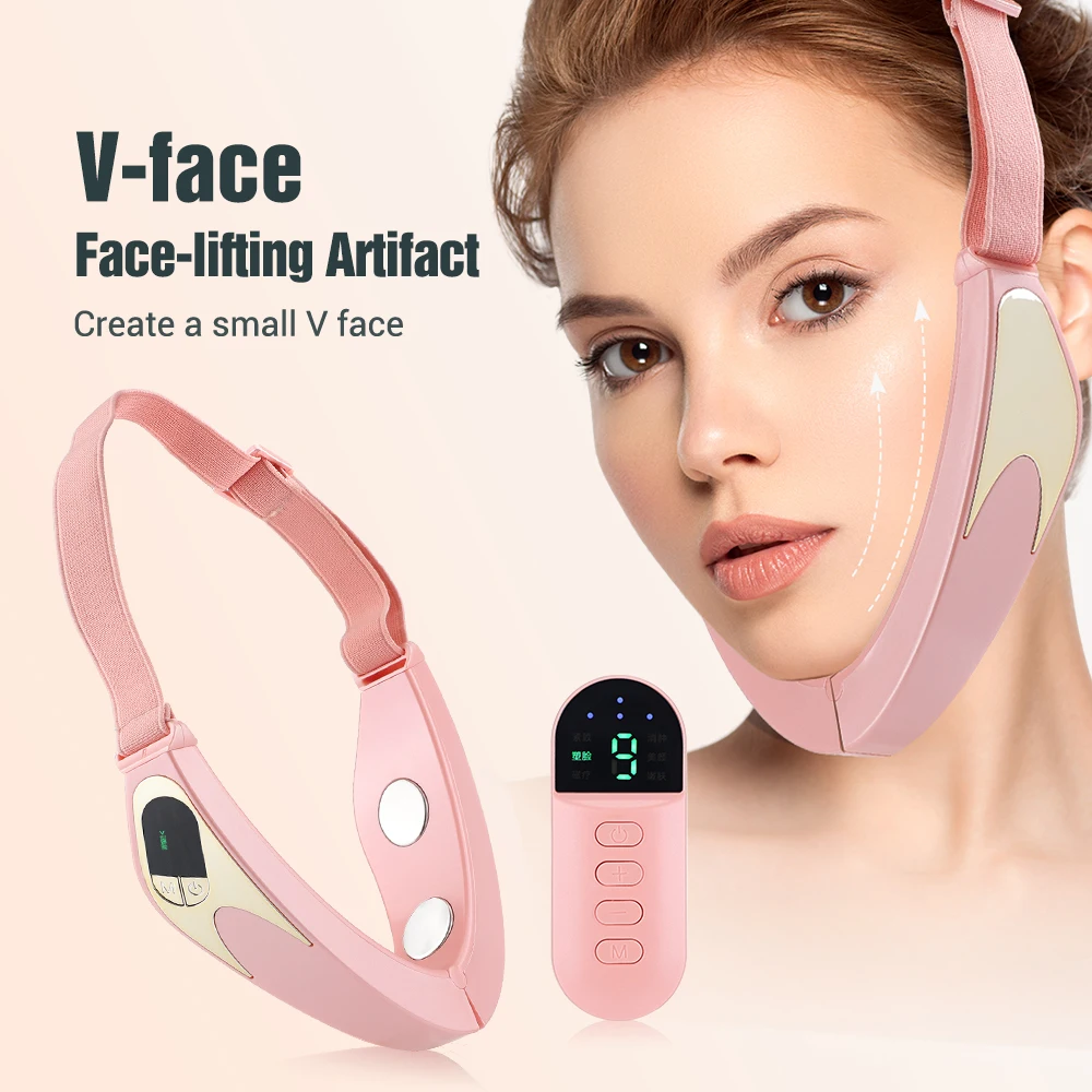 

Face Lifter V-Line Up Face Lifting Belt Face Slimming Vibration Massager LED Display Anti Aging Facial Beauty Instrument