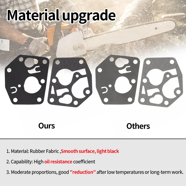 EMagTech Kit 4 Guarnizioni Membrana Carburatore Per Tosaerba Briggs &amp; Stratton 450-600