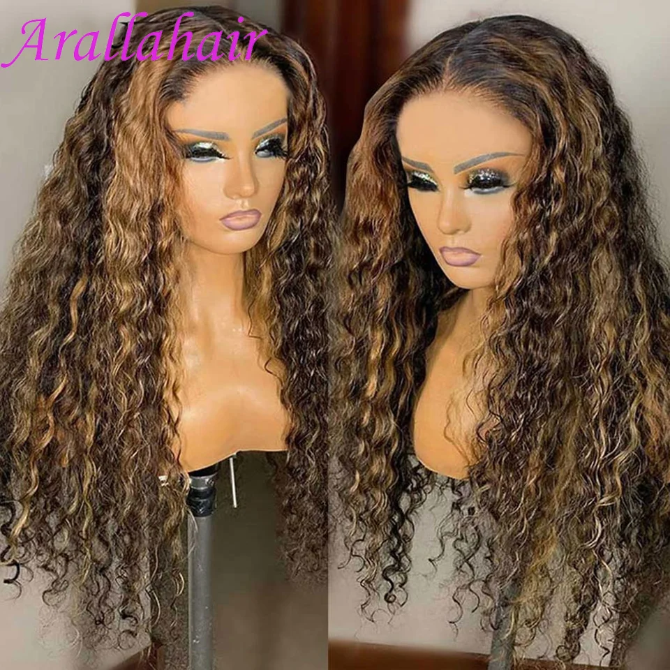 Highlight Wig Human Hair 13x4 HD Colored Blonde Curly Human Hair Wigs For  Women Peruvian Deep Wave Lace Frontal Wig 180% Desnity|Human Hair Lace Wigs|  - AliExpress