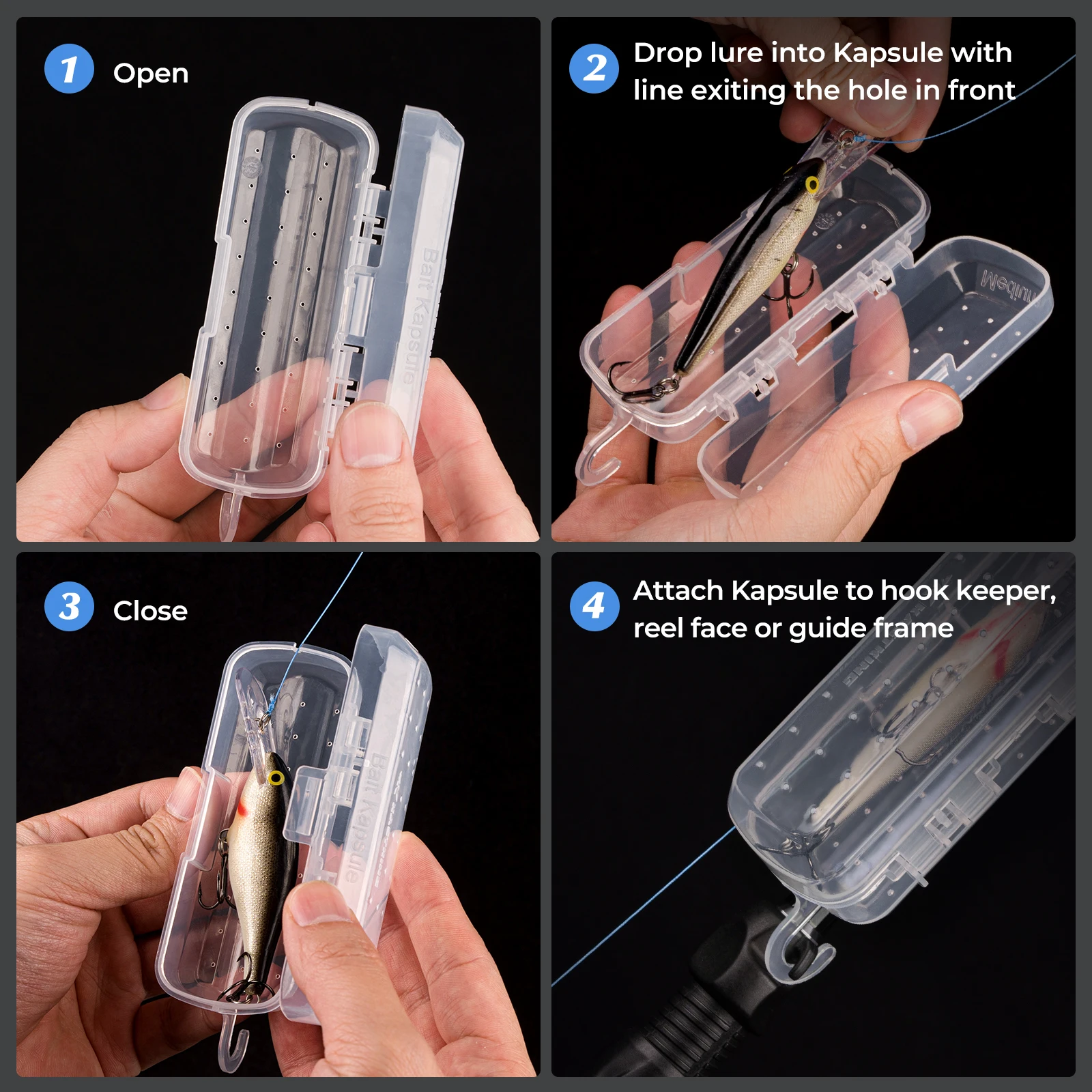 KastKing Bait Kapsule Lure Cover with Vent Holes Protects Hooks Multiple Sizes Multiple Attachments for Freshwater & Saltwater fishing lures,fishing accessories