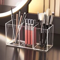 Transparent Makeup Brush Organizer, Makeup Storage Tray, Bathroom Drawer Makeup Organizer, 3 Slot Acrylic Makeup Brush Organizer 1