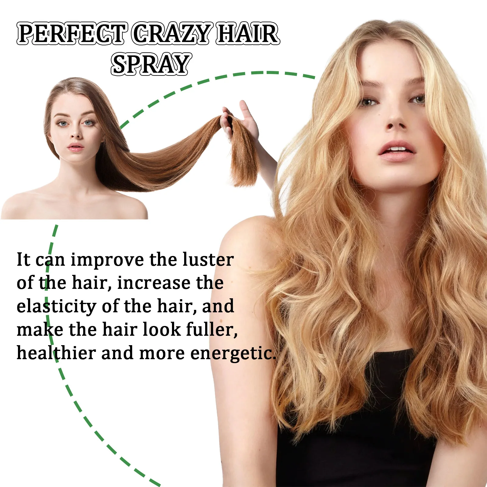 EELHOE Fluffy Volumising Hair Spray Hair Thickening Freshing Oil Control Frizz Treatment Firm Hold No Wash Dry Spray 100ml