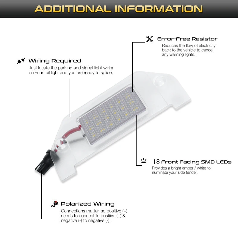  Ǯ SMD LED ȣ  Ʈ, LH + RH, 05-14 ũ̽ 300 300C ũ̽ 긵 07-10 ڵ  , 2PCs
