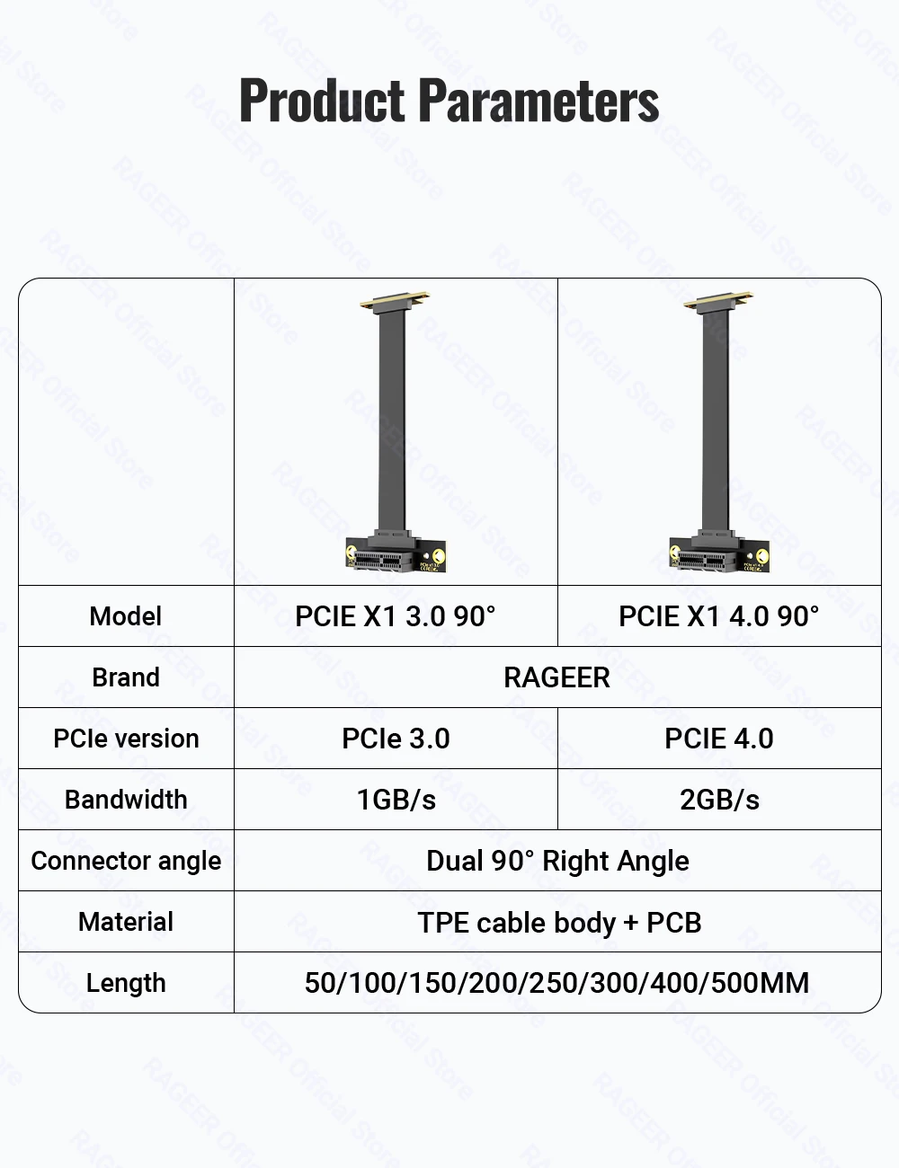 RAGEER PCIe 3.0/4.0 X1 Riser-Kabel (doppelt rechtwinklig) für PCIe-WLAN-Karte, M.2-Adapter, Firewire-Karte, USB-PCIe-Karte, Soundkarte – Detail 10