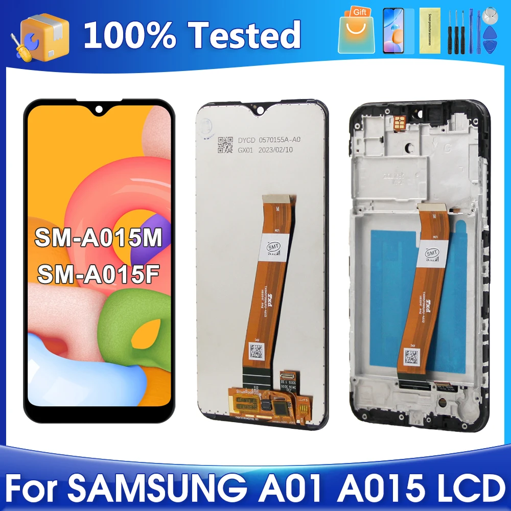 ЖК-дисплей 5,7 'A01 для Samsung, оригинальный дисплей A015F A015G A015M A015 A015A A015U, сенсорный экран с цифровым преобразователем в сборе, замена
