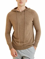 Hoodie Men's Sweater 100% Merino Wool Knit Hooded Sweater 2023 Fall Winter Warm Long Sleeve Pullover Male Korean Luxury Clothing 1