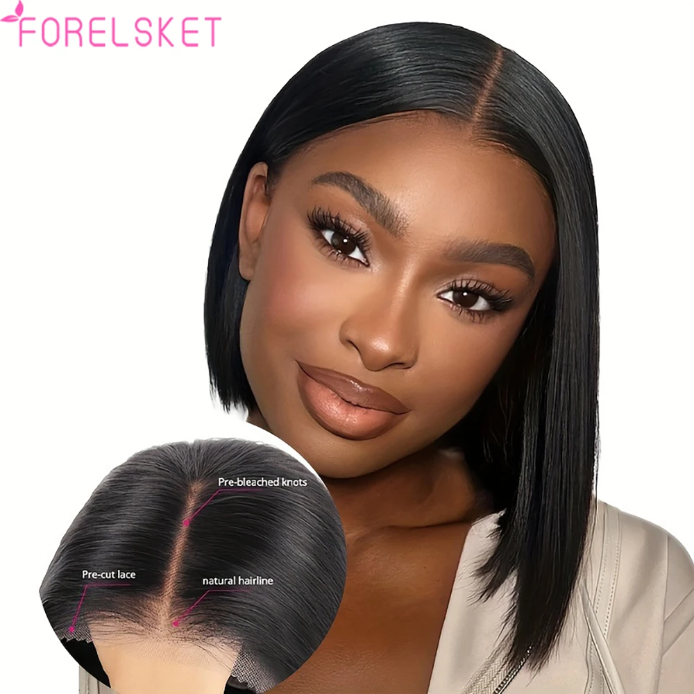 

Wear And Go Glueless Wig Bob Wig Human Hair, 4x4 Hd Lace Closure Bob Wig, Glueless Bob Wig Virgin Hair Pre Plucked Pre Cut Lace