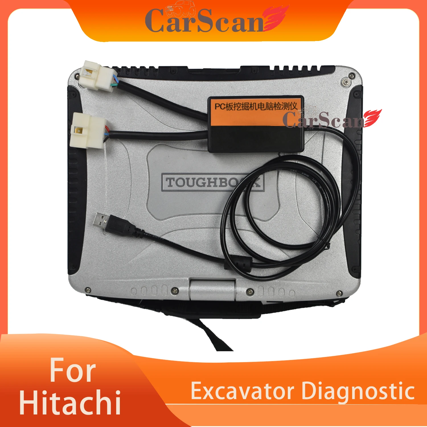 

for Hitachi Dr.ZX 4pin and 6pin cont connectors Excavator Diagnostic Tool Hitachi Excavator Heavy Duty Diagnostic To+CF19 Laptop