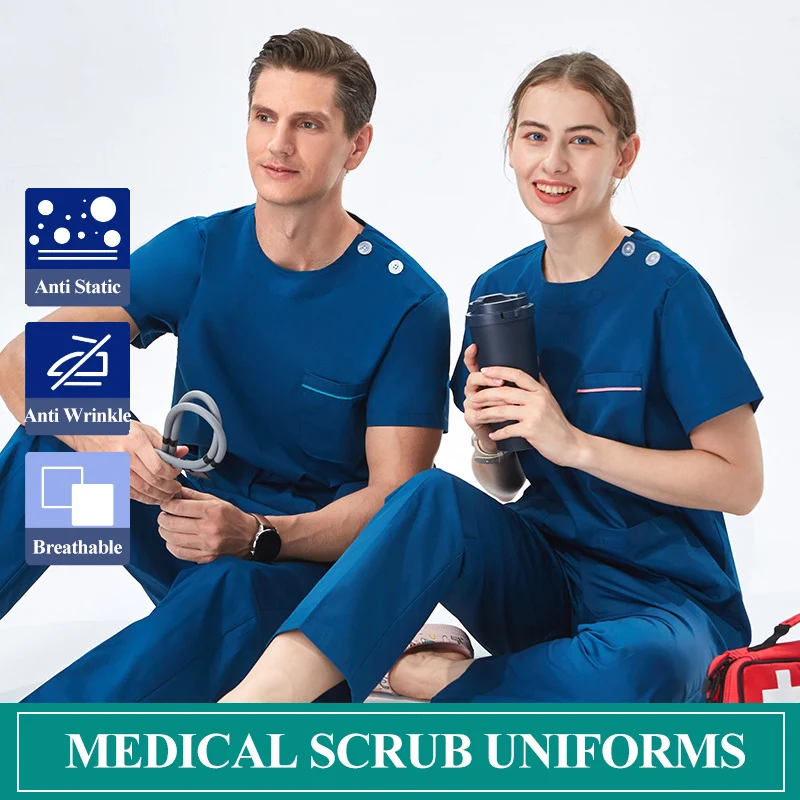 Sanitary Medical Uniforms Nursing Scrubs for Women and Men Basic Pro Heather Clinical Aesthetic