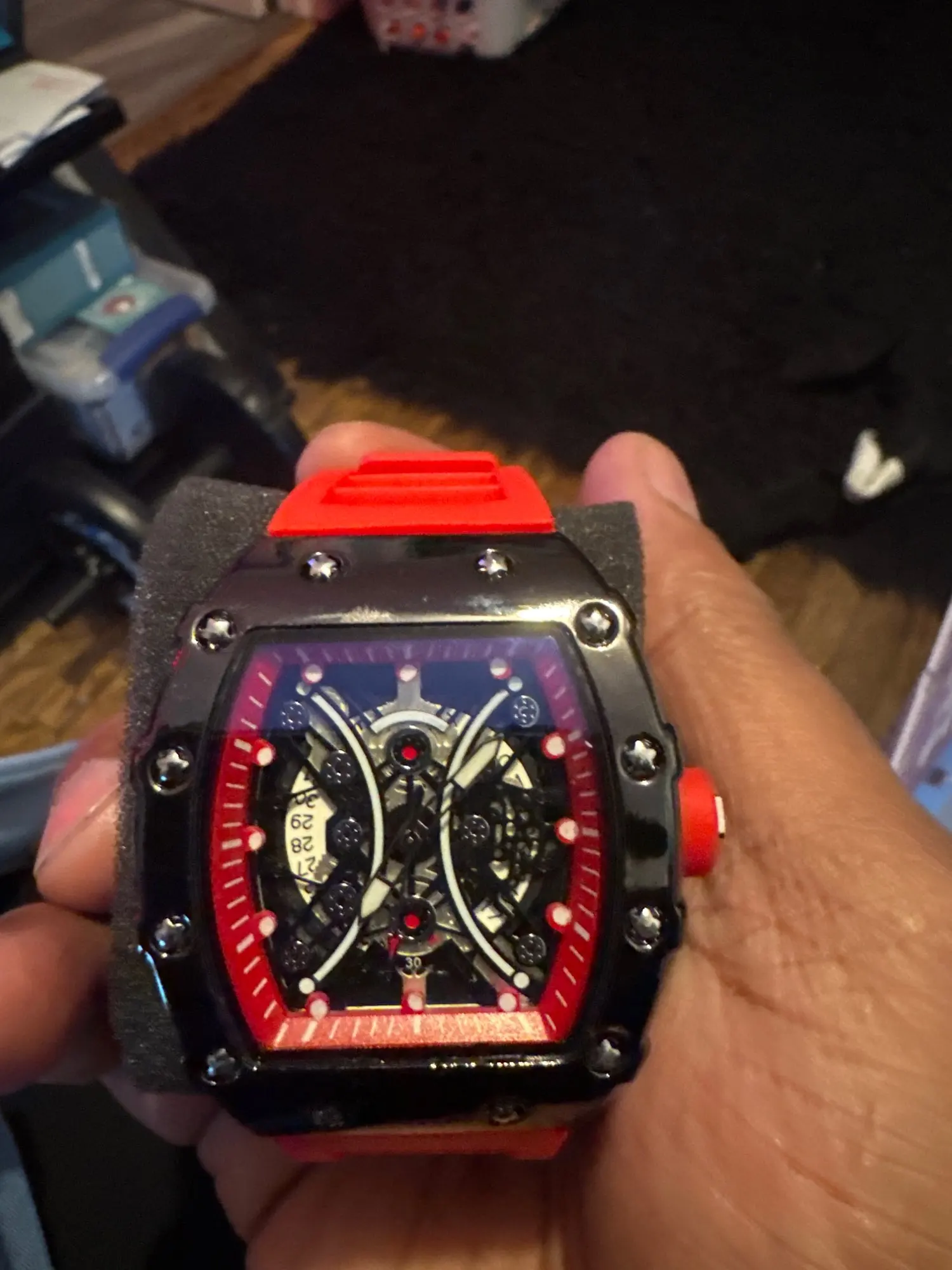 Relógio masculino luz marca de luxo barril vinho dial moda noite brilho relógio esportivo calendário reloj l146 photo review