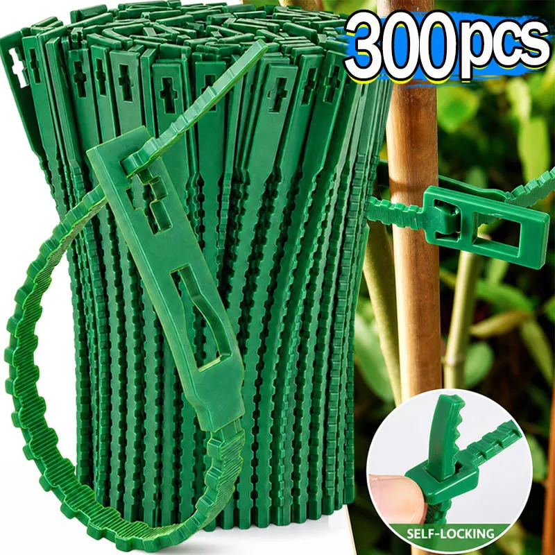 Wiederverwendbare Garten-Kabelbinder Pflanzen- und Baumstützen Befestigungsclips Verstellbare Nylon-Reißverschluss-Kabelbinder Organizer-Werkzeuge