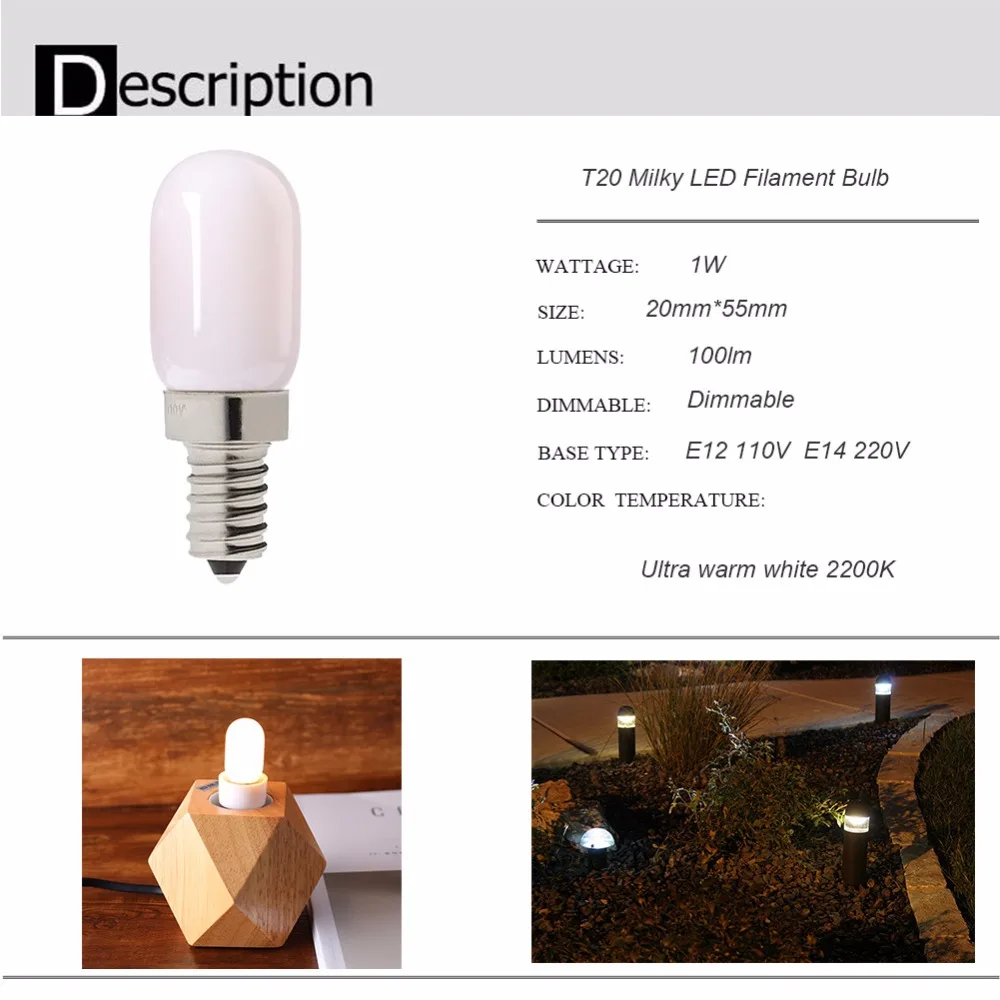 E14 LED Dimmable Bulb E12 E14 220V 0.5W 1W 2W LED Lamp LED