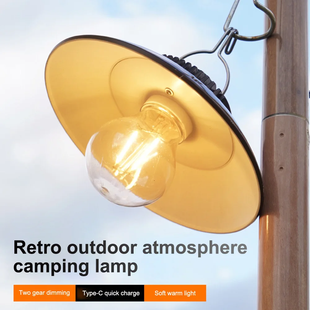 Rechargeable Camping Lantern LED Tent Lamp Waterproof Work Light Outdoor Garden Hanging Light Street Path Lawn Lamp