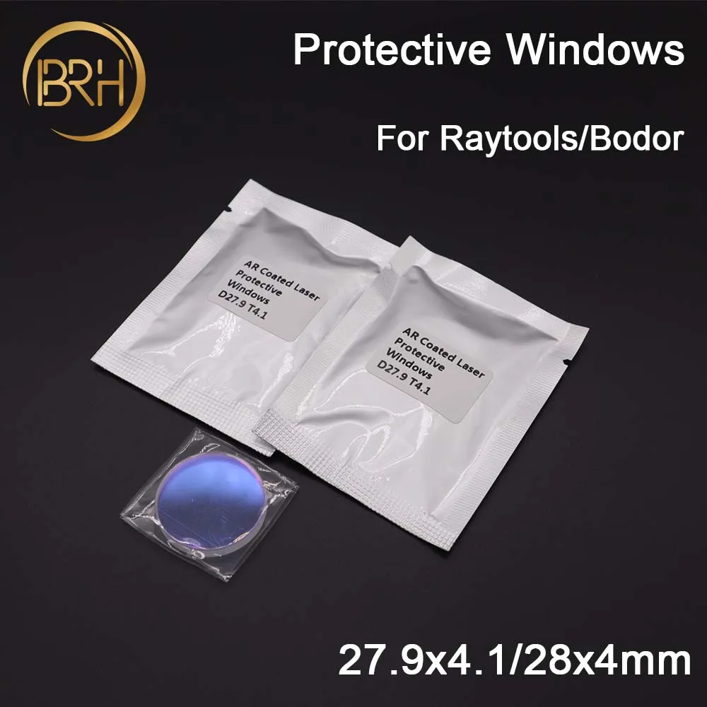 BRH Raytools Fiber Laser Protective Lens/Glass 1064nm 27.9*4.1/28*4mm For Raytools Bodor Fiber Laser Cutting Machine