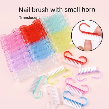 1/21/50Pcs Plastic Nail Brushes Mix Color Nail Hand Scrubbing Cleaning Brush Dust Cleaner Nail Art Manicure Soft Remover Tools 1