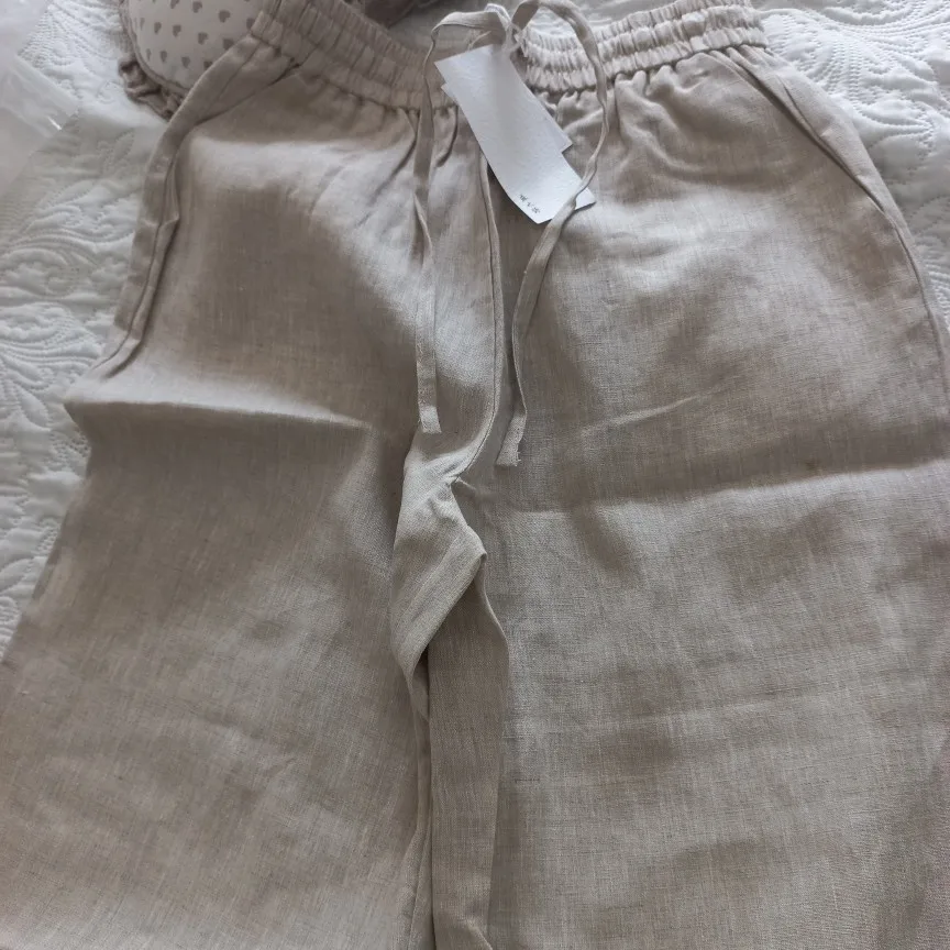 Premium Linen Wide Leg Trousers - Breathable Summer Comfort photo review