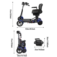 Scooter électrique de mobilité à 4 roues, double moteur 500W, batterie au Lithium 36V 18Ah, léger et pliable, longue portée 50km 6