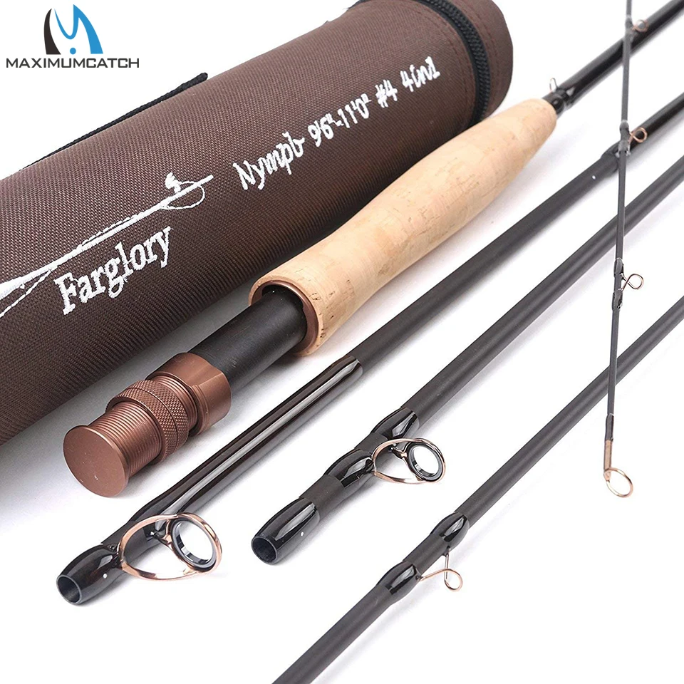 Maximumcatch Farglory 9-11Ft 3Wt/4Wt/5Wt 4-5Sec Medio Veloce Nymph Fly Rod Con Sezione Di Estensione Supplementare Di Pesca A Mosca Asta