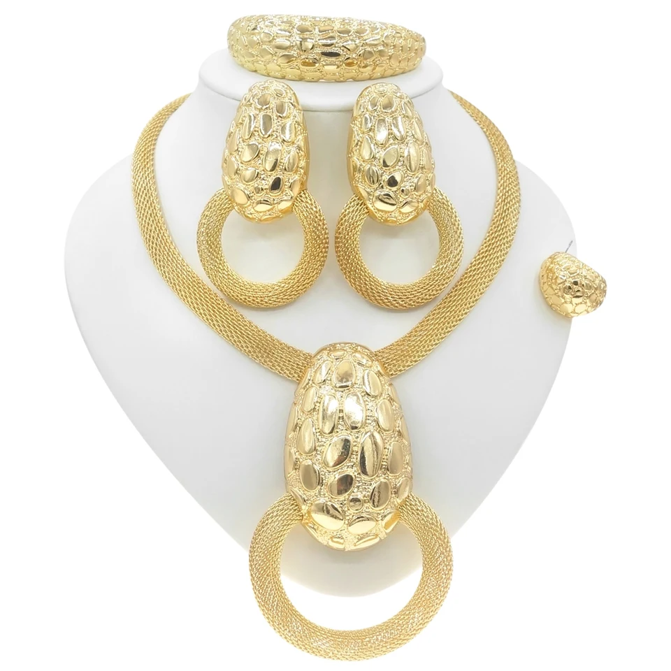 Conjunto De Collar De Joyería De Mujer India Africana Dubai Novia Boda Baile Joyería De Moda